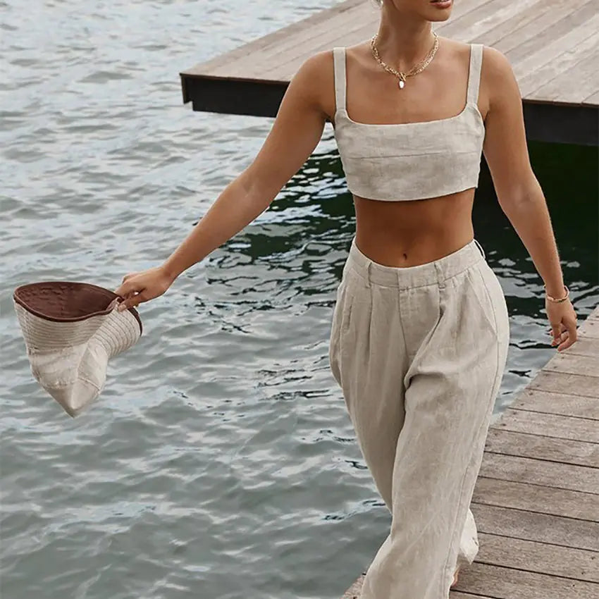 Ensemble chic d'été en coton et lin