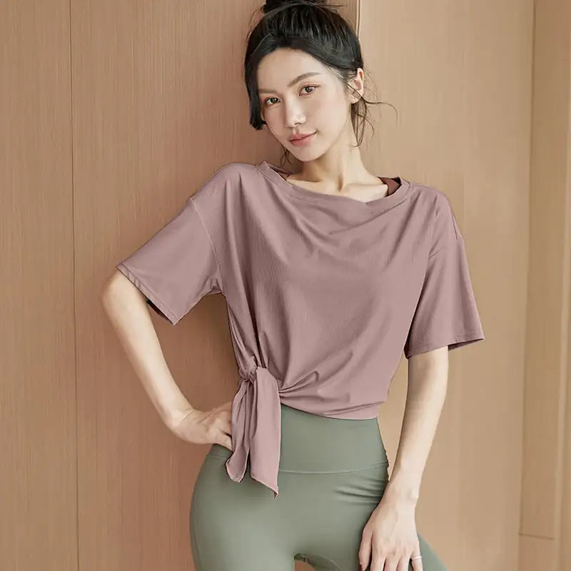 T-shirt de sport ample à manches courtes pour femme