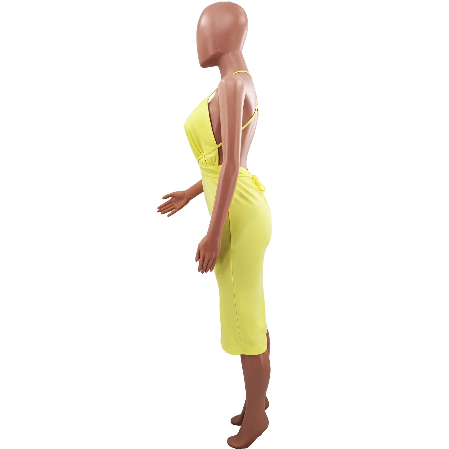 Robe moulante dos nu décolleté en V profond