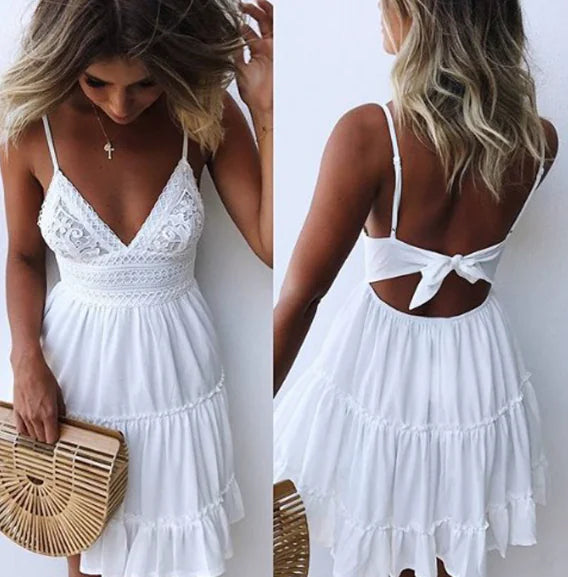 Robe en Chiffon à Col en V avec Volants