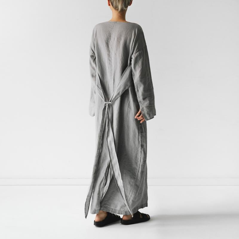 Robe longue à nouer et manches longues