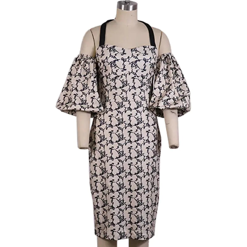Robe bustier imprimée épaules dénudées