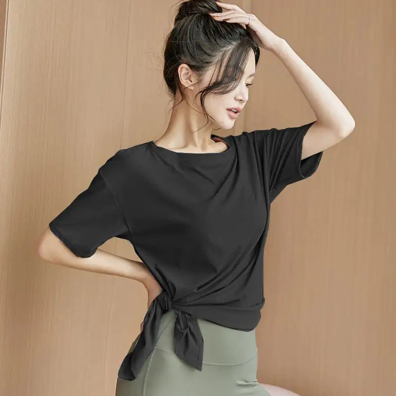 T-shirt de sport ample à manches courtes pour femme
