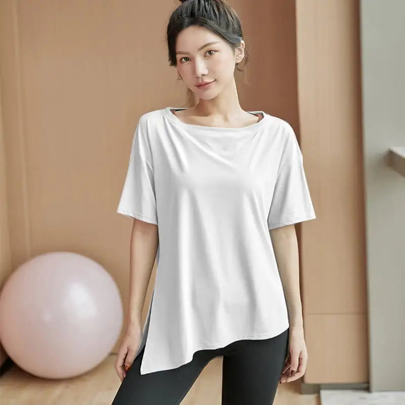 T-shirt de sport ample à manches courtes pour femme