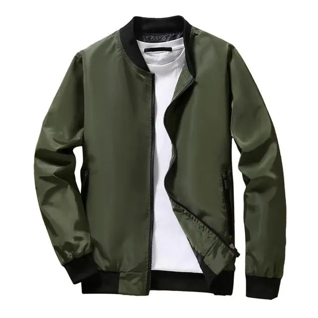 Veste de baseball zippée à col montant et poches pour homme