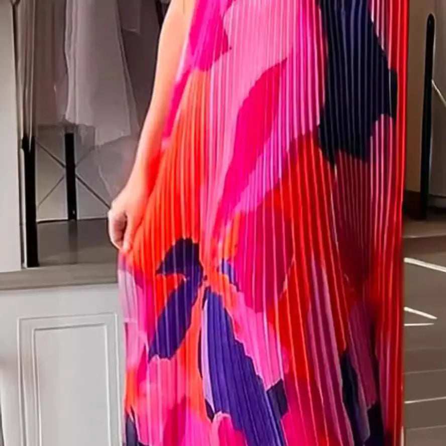 Robe imprimée dos nu à col en V profond pour l'été
