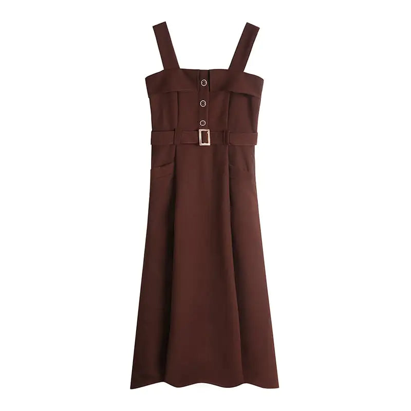 Robe salopette style western en velours côtelé