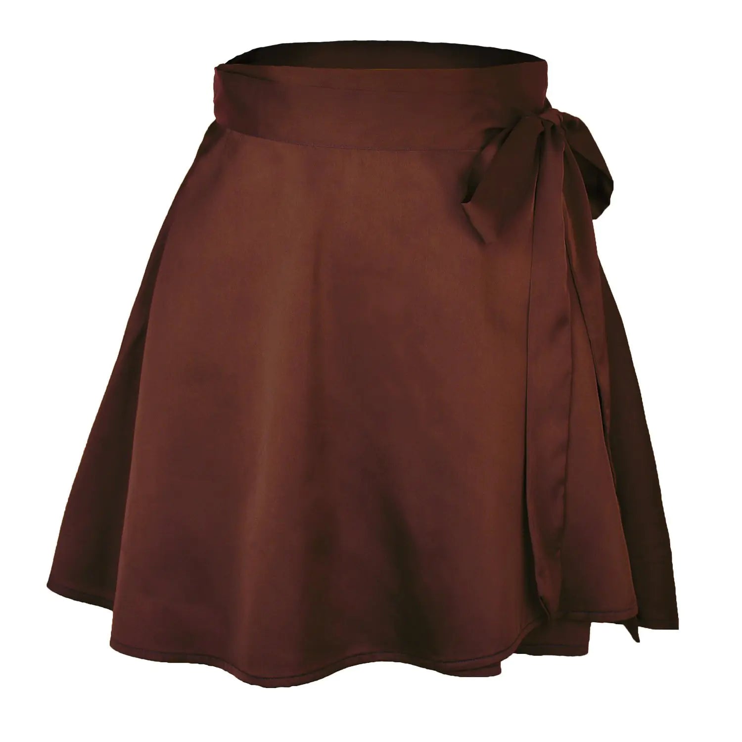 Jupe trapèze taille haute en mousseline de soie et satin
