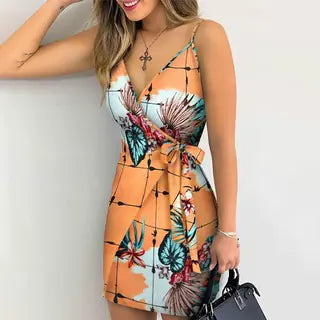 Robe de plage à bretelles pour femme