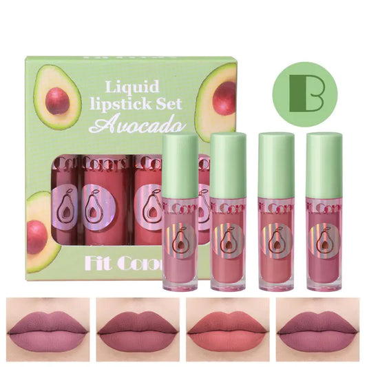 Velvet Matte No Stain Fruit Lip Gloss Set (4 Pieces)