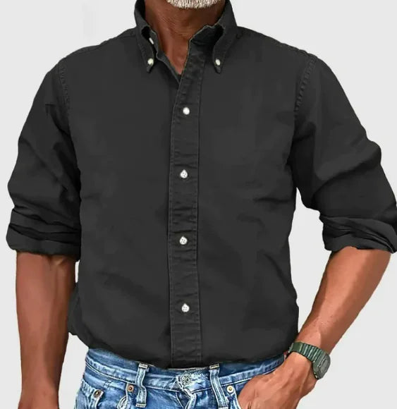 Chemise à manches longues et revers pour homme
