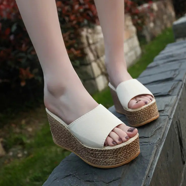 Non-slip High-heel Wedge Slippers for Comfort