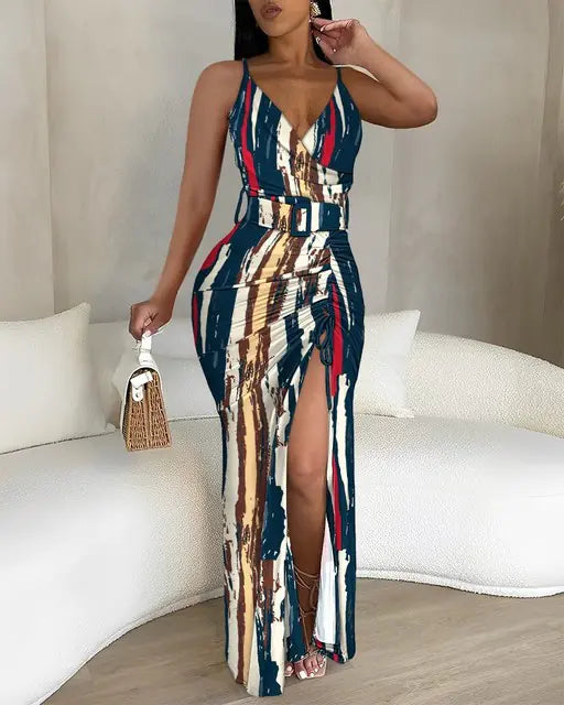 Robe décontractée à col en V
