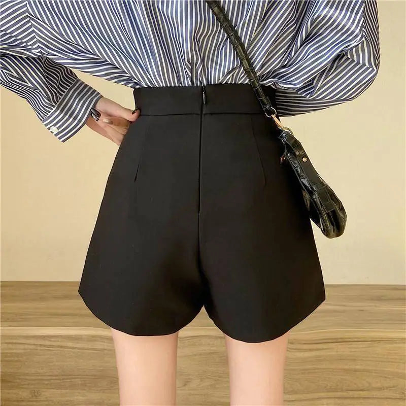 Jupe-short irrégulière taille haute grande taille (S-XL)
