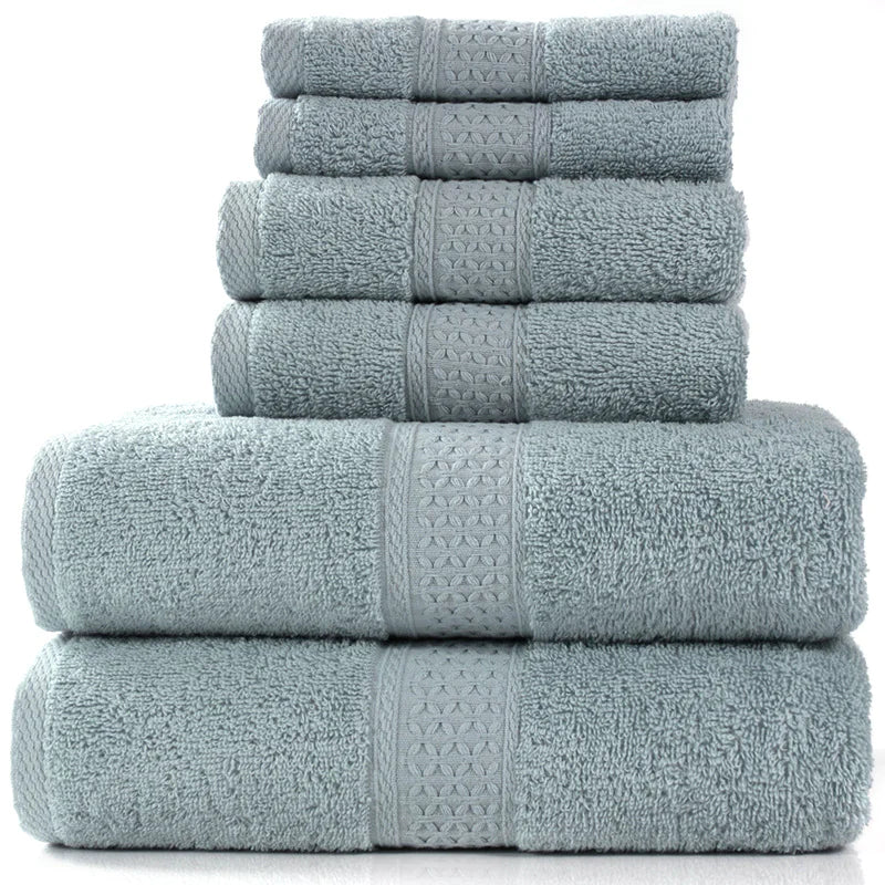 Ensemble de 6 serviettes de bain absorbantes en coton simple