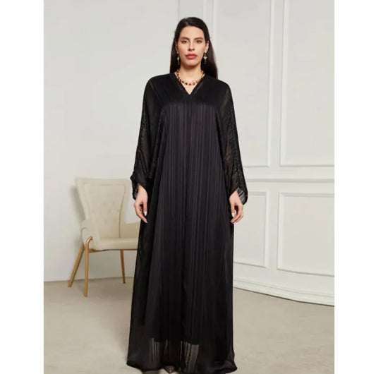 Robe longue à manches chauve-souris