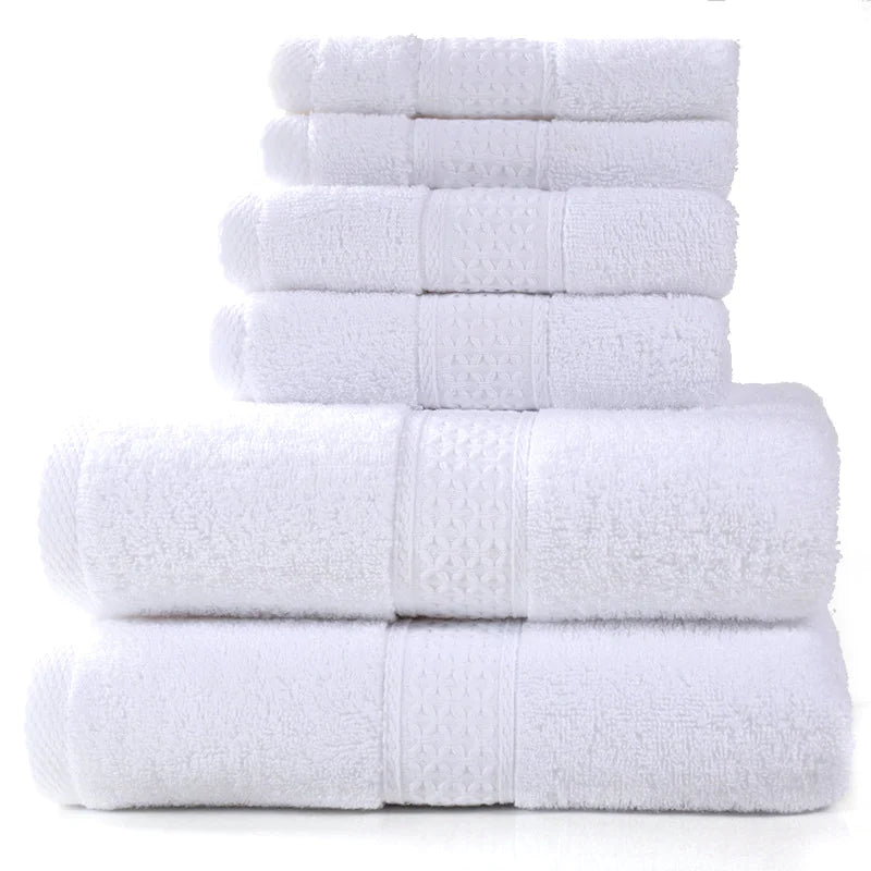 Ensemble de 6 serviettes de bain absorbantes en coton simple