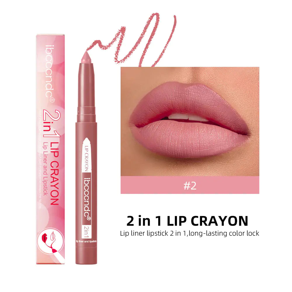 Duo de crayons à lèvres mats et waterproof longue tenue