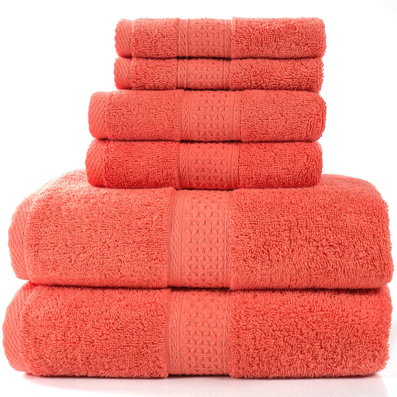 Ensemble de 6 serviettes de bain absorbantes en coton simple