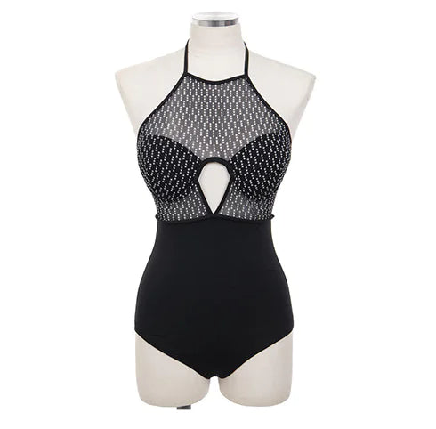 Maillot de bain une pièce en dentelle noire