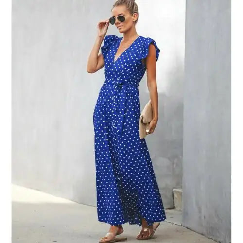 Robe à pois pour femme avec imprimé