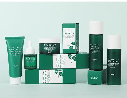 Kit de Soin de la Peau à la Centella pour Réparation Cutanée de Marque Privée, Apaise l'Acné, Extrait de Centella Asiatica, Ensemble de Soins du Visage Naturels