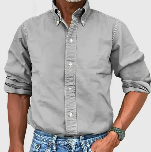Chemise à manches longues et revers pour homme