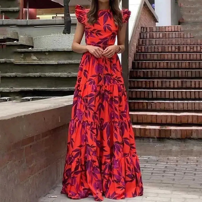 Robe longue fleurie