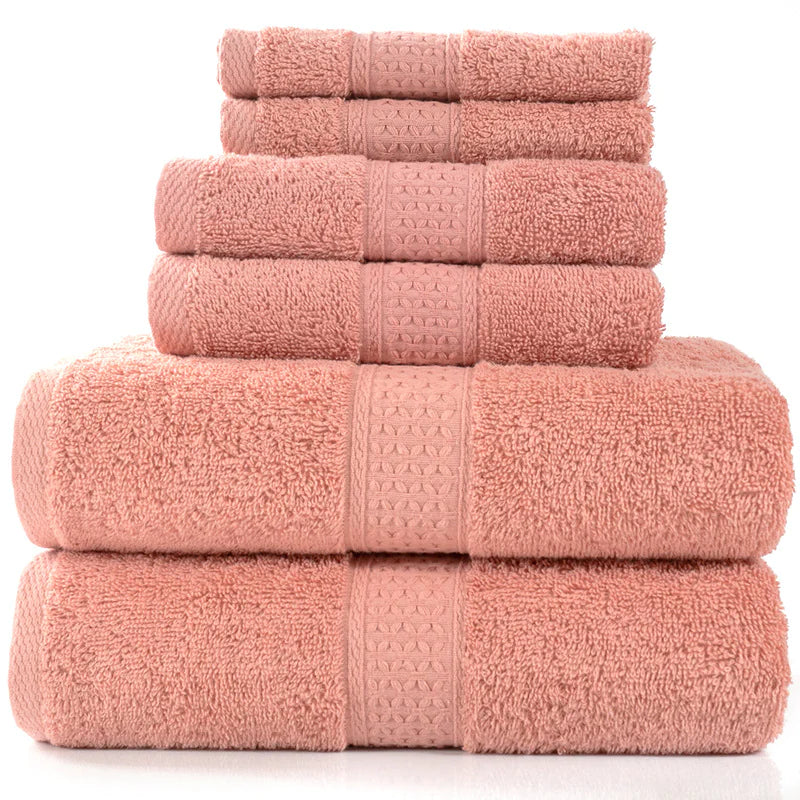 Ensemble de 6 serviettes de bain absorbantes en coton simple