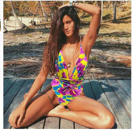 Maillot de bain une pièce dos nu sexy pour femme