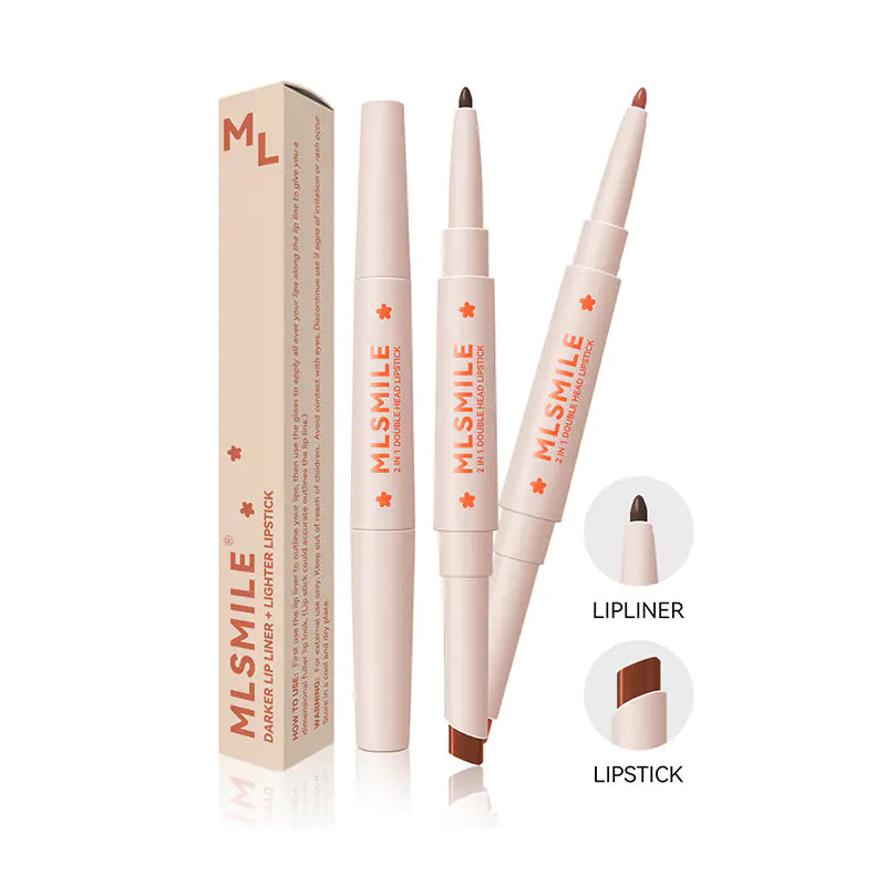 Crayon à lèvres et rouge à lèvres mat waterproof à double tête