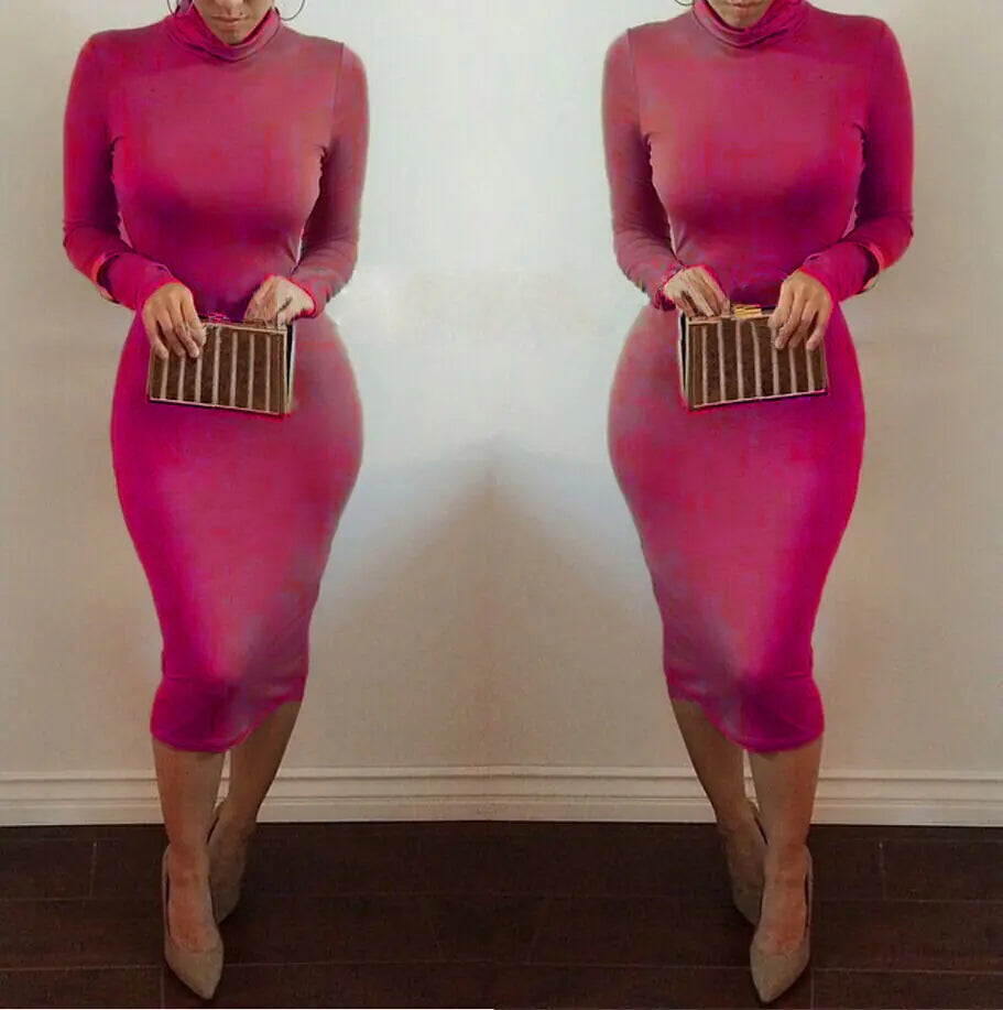 Autumn Winter Bandage Dress & Long Sleeve Nightclub Dress