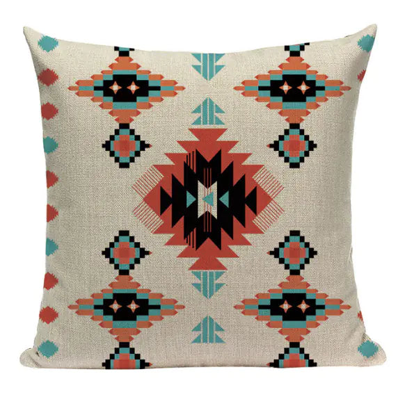 Bohemian Car Seat Cushion and Linen Pillow Cover