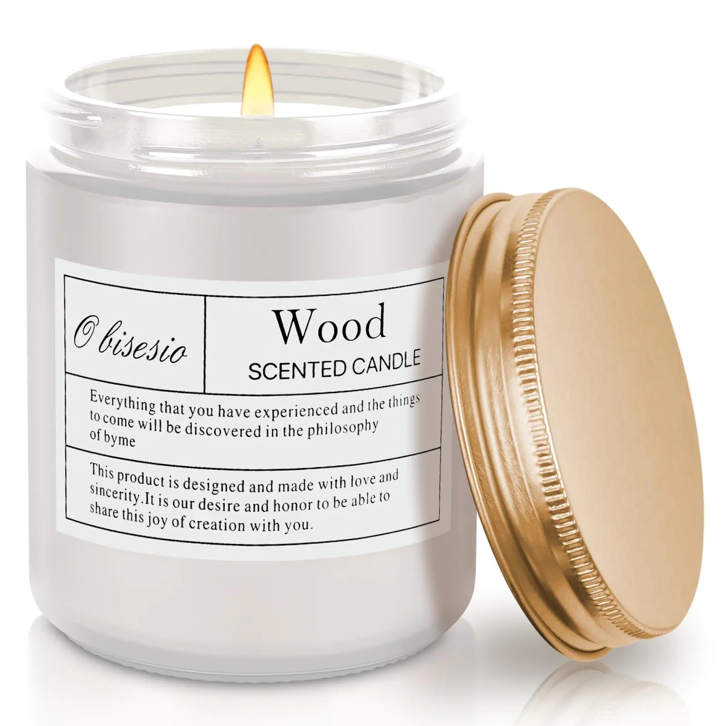 Obisesio Scented Candle Candle for Home Scented Fall Scented Candle for Women Winter Scented Candle Soy Scented Candle for Candle Holder &amp; Home &amp; Bathroom 7 oz Soy Wax 45h Burning Time Wood
