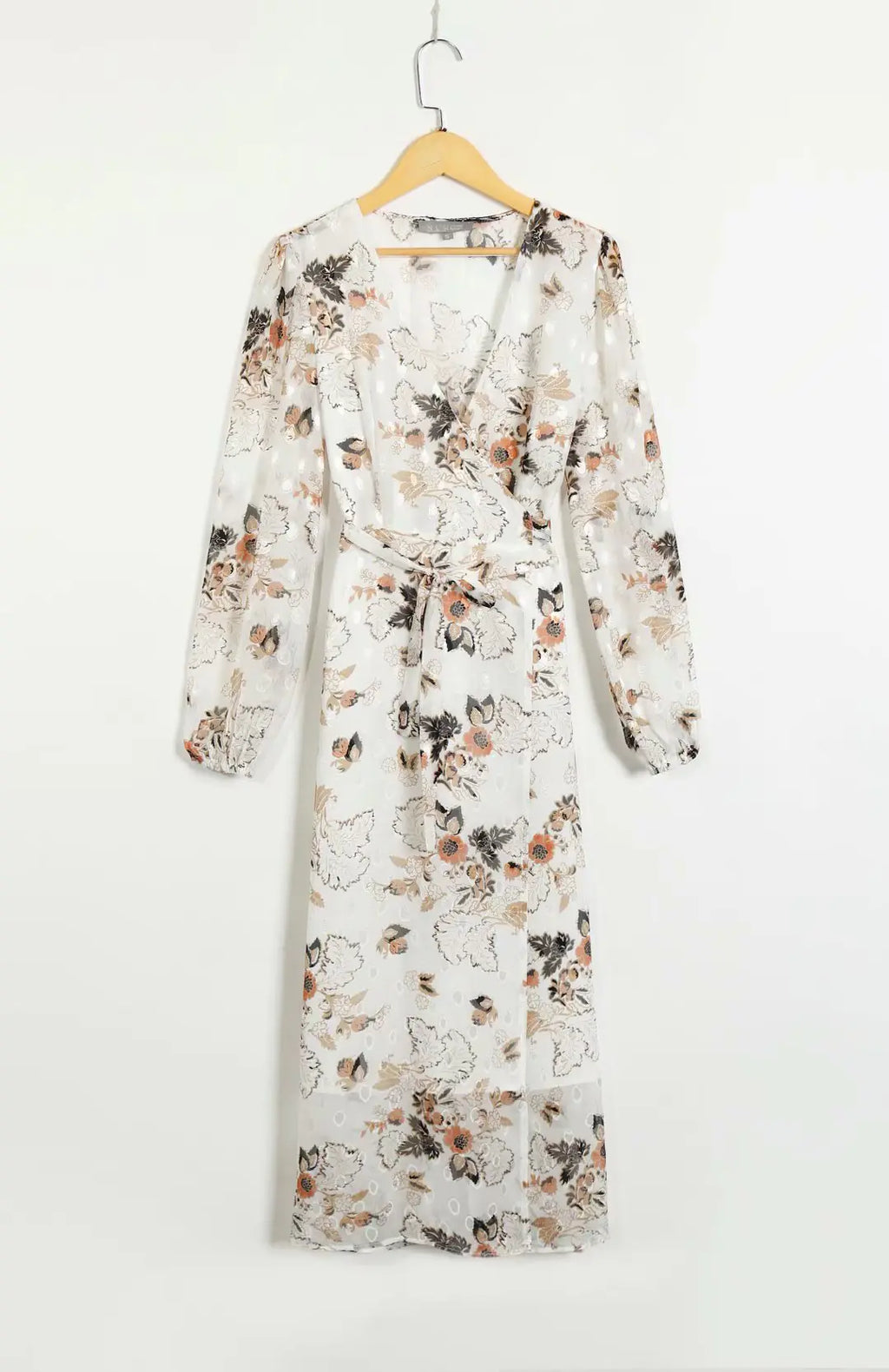 Robe à manches bouffantes et col en V