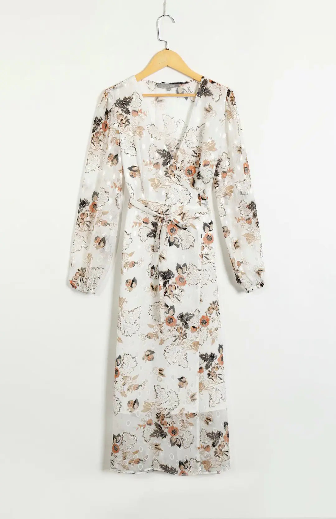Robe à manches bouffantes et col en V