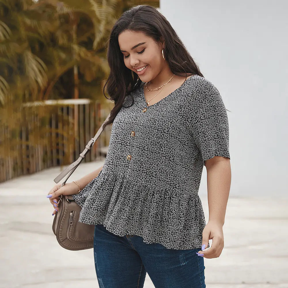 Hauts et chemises à manches courtes pour femmes grandes tailles