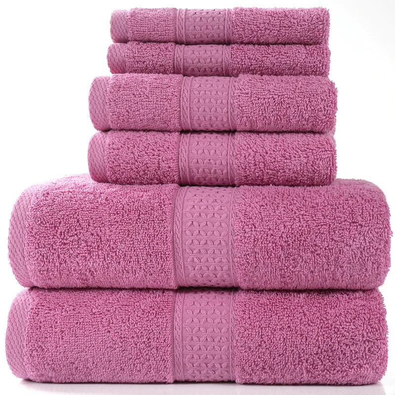 Ensemble de 6 serviettes de bain absorbantes en coton simple