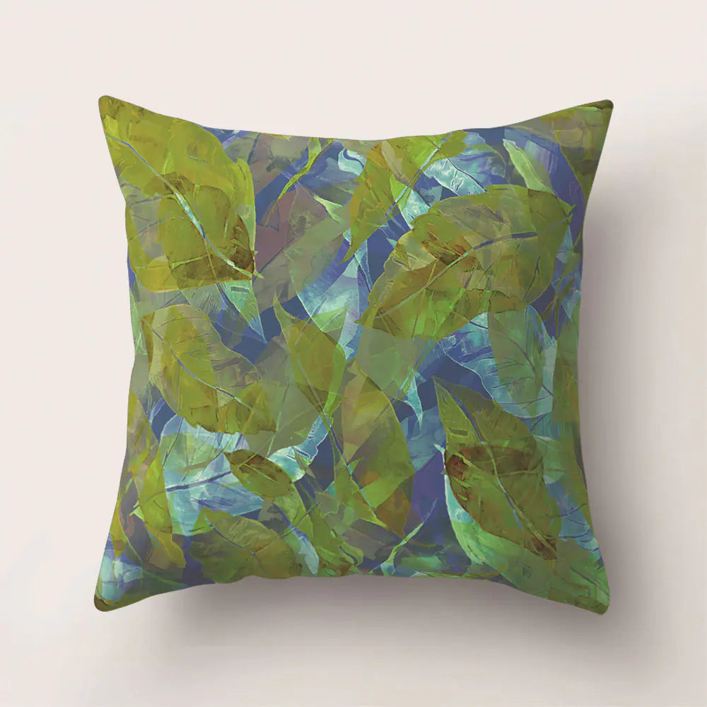 Tropical Rainforest Leaf Animal Print Cushion Cover