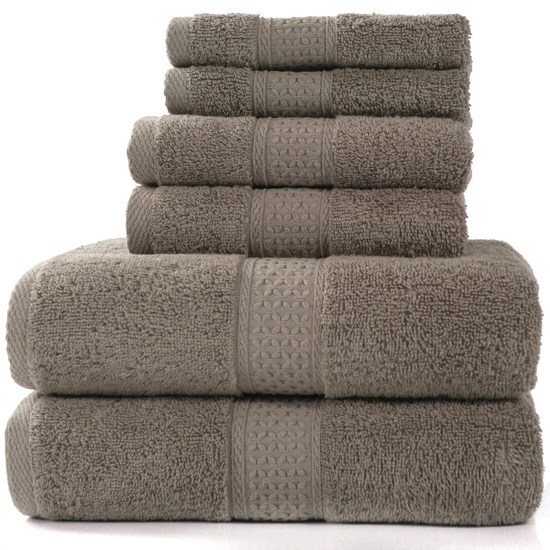 Ensemble de 6 serviettes de bain absorbantes en coton simple