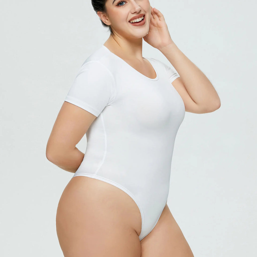 Body à manches courtes pour femme grande taille