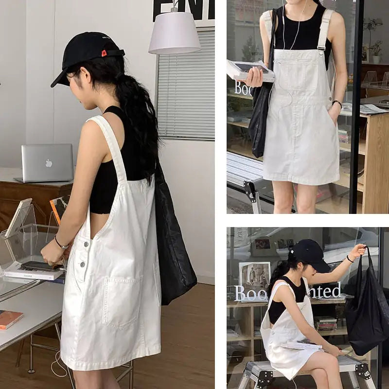Robe salopette ample en jean