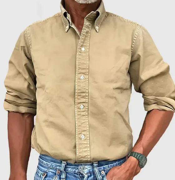 Chemise à manches longues et revers pour homme