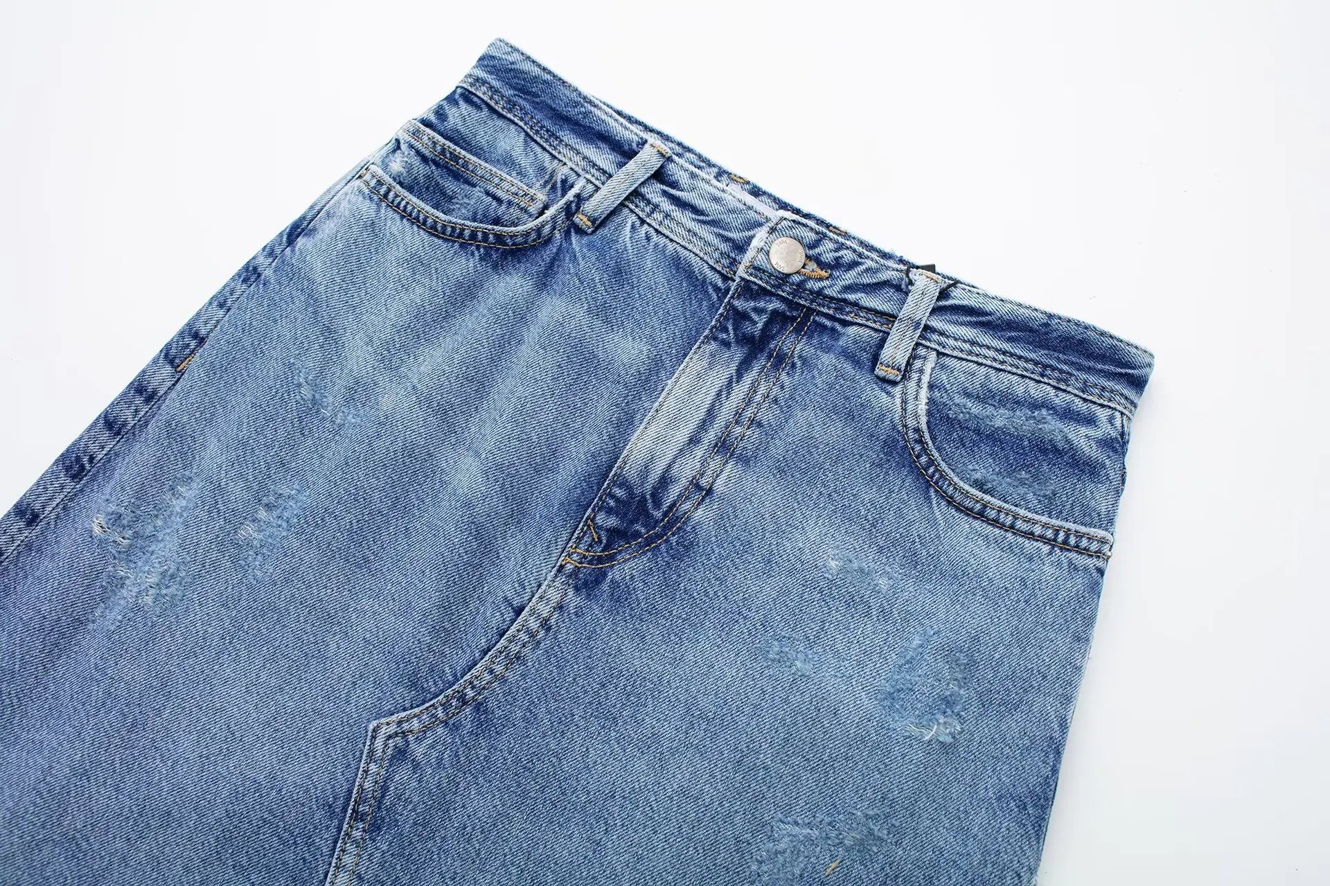 Jupe mi-longue en jean pour femme