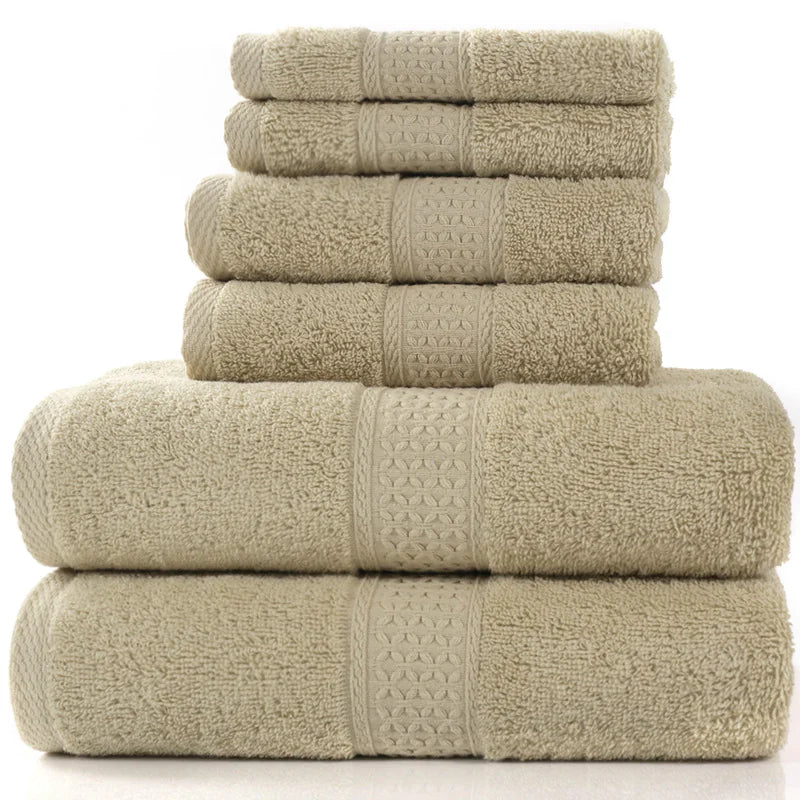 Ensemble de 6 serviettes de bain absorbantes en coton simple