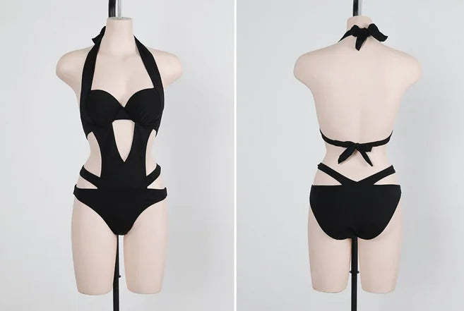 Maillot de bain une pièce triangle noir