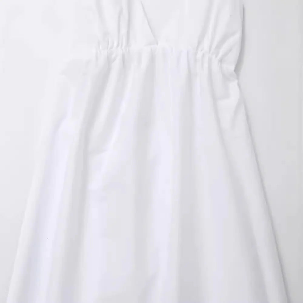 Robe d'été décontractée à col en V et dos nu pour femme