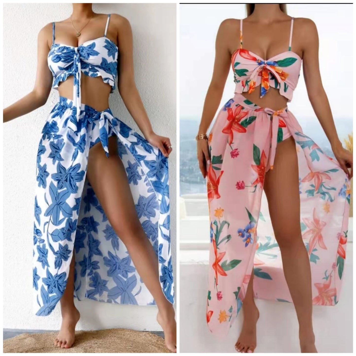 Maillot de bain bikini sexy taille haute pour femme