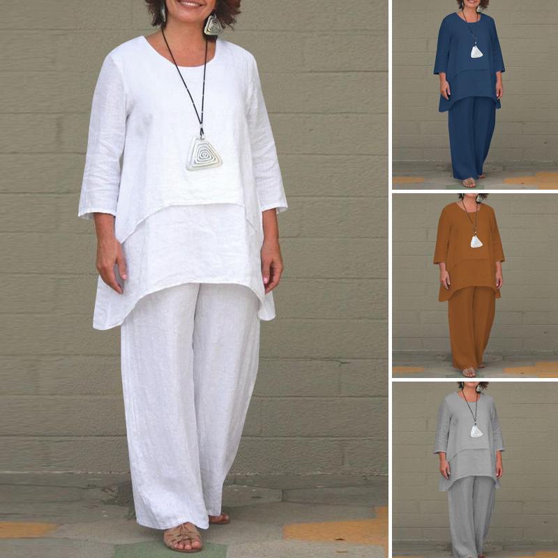 Ensemble deux pièces luxueux pour femme avec pantalon large