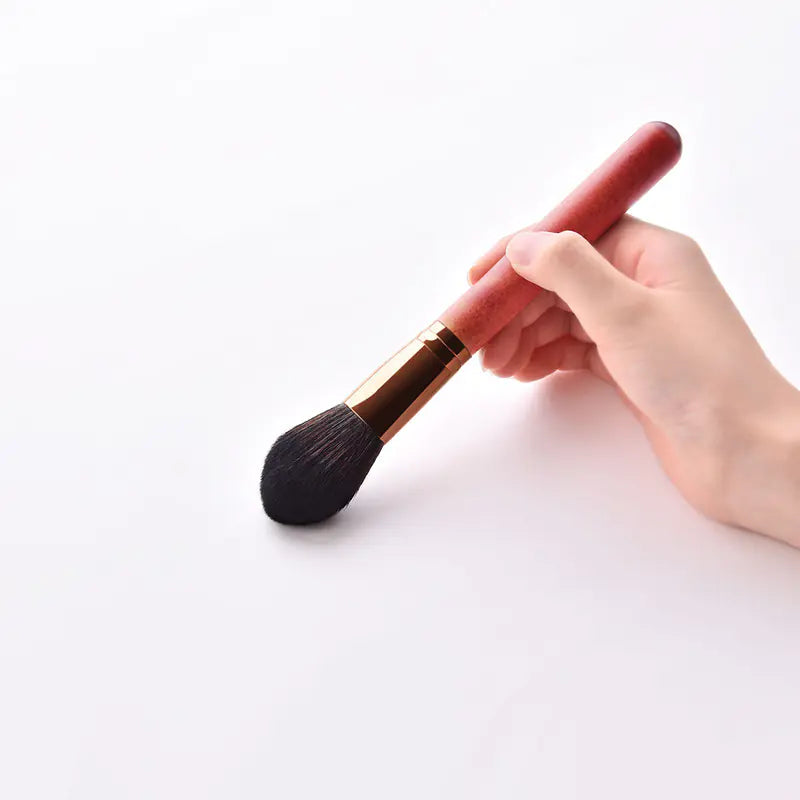 Ensemble de 12 pinceaux de maquillage avec pinceau à poudre et pinceaux en bois